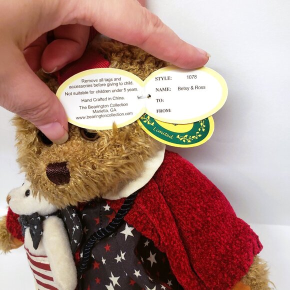 Bearington Bears Betsy & Ross USA Stars Stripes Patriotic Plush Tags #1078 - Picture 6 of 7